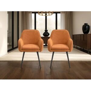 LPD Tara Set of 2 Rust Velvet Dining Chairs LPD Tara Set of 2 Rust Velvet Dining Chairs