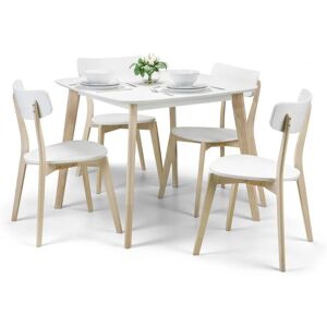 Julian Bowen Casa 90cm Square White and Limed Oak Effect Dining Table and 4 Chairs Set Julian Bowen Casa 90cm Square White and Limed Oak Effect Dining Table and 4 Chairs Set