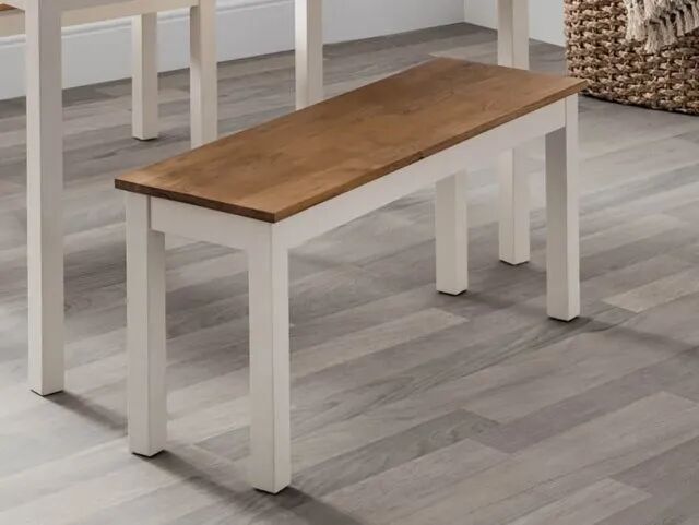 Julian Bowen Coxmoor 101cm Ivory and Oak Dining Bench
