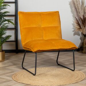 Furnwise Velvet Armchair Malaga Yellow