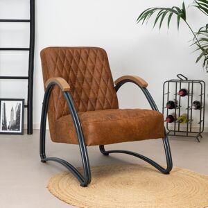 Furnwise Industrial armchair Ivy Cognac Eco-Leather