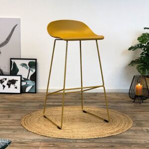 Furnwise Modern Bar Stool Erica Yellow H66 cm