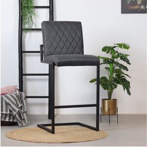 Furnwise Bar Stool Diamond Anthracite Leather