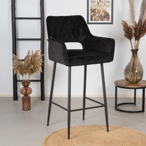 Furnwise Velvet Bar Stool Mika Black