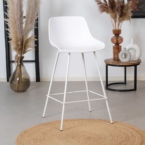 Furnwise Industrial Bar Stool Dani White