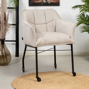 Furnwise Chair on Wheels Mace White Corduroy