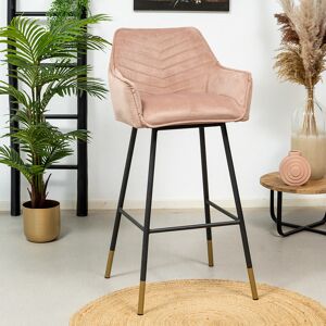 Furnwise Velvet Bar Stool Fiona Pink