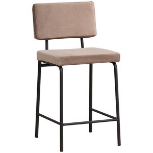 Furnwise Scandinavian Bar Stool Espen Taupe Velvet