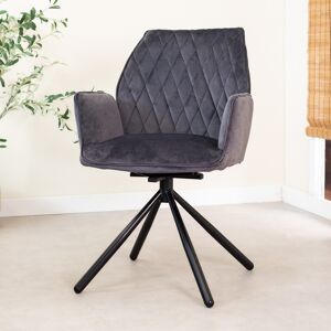 Furnwise Velvet Dining Chair Novan Anthracite