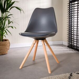 Furnwise Brandy Plastic Dining Chair Dark Grey