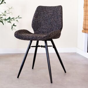 Furnwise Industrial Dining Chair Beau Chenille Black