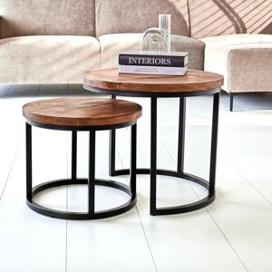 Furnwise Industrial Coffee Table set of 2 Giro