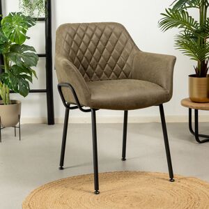 Furnwise Industrial Dining Chair Club Olive Green