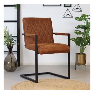 Furnwise Leather Dining Chair Diamond Cognac