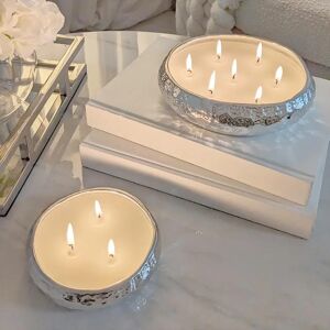 Set of 2 Aeolian Silver Candles