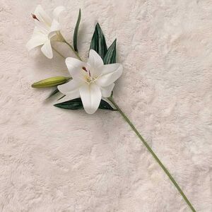 White Faux Lily Single Stem Flower