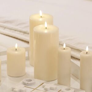 Cream Realistic LED Candle - 20cm