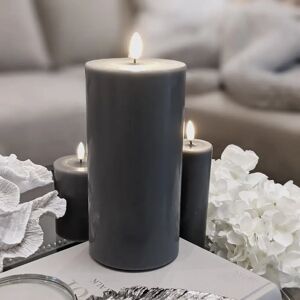 Grey Realistic Faux LED Candle - 20cm