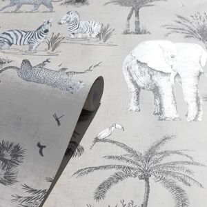 Ailsa Grey Safari Print Wallpaper