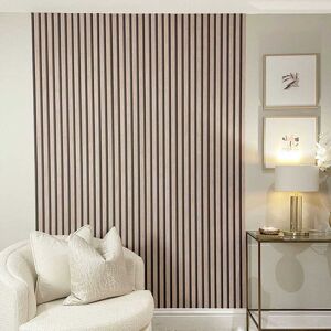 Nolita Panelled Oak Effect Wallpaper