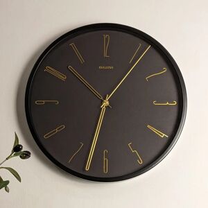 Octavia Black and Gold Round Wall Clock