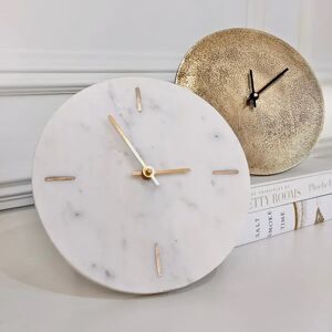 Zara Marble & Gold Table Clock