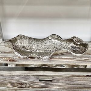 Gano Large Silver Metal Leaf Dish