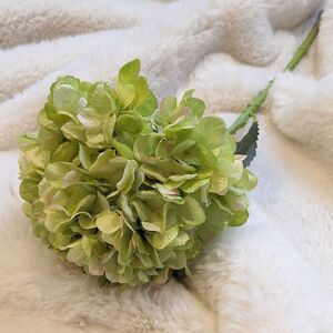 Green Faux Hydrangea Single Stem Flower