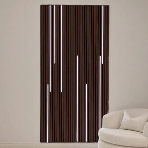 Marchmont Mahogany Wood Veneer Decorative Acoustic Slat Wall Panel - 240 x 60cm, With LED's