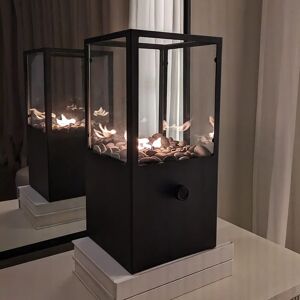 Ember Black Rectangular Fire Lantern