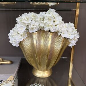 Chardonett Large Gold Metal Fluted Vase