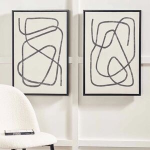 Robyn Black Squiggle Framed Canvas Wall Art - Set of 2