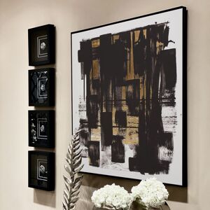 Calame Canvas Wall Art in Monochrome with Gold Foil