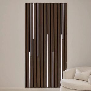 Marchmont Dark Oak Wood Veneer Decorative Acoustic Slat Wall Panel - 240 x 60cm, Without LED's