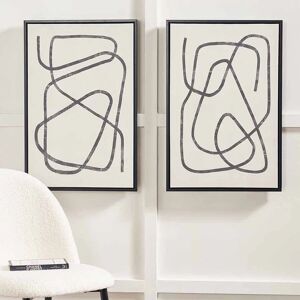 Robyn Black Squiggle Framed Canvas Wall Art - Set of 2