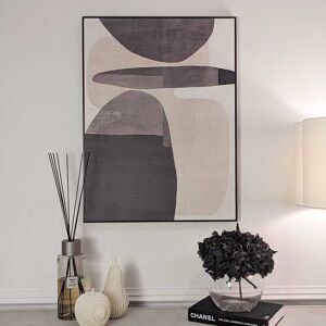 Vinsi Stone & Black Abstract Canvas Wall Art