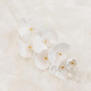 White Faux Orchid Single Stem Floral