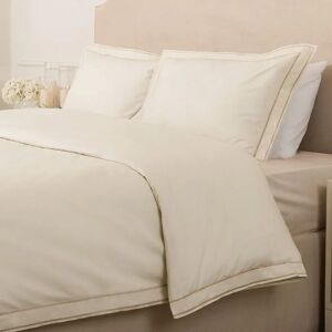 Bliss 200 Thread Count 100% Cotton Cream Duvet Set with Double Taupe Cord Stitch Detail, Emperor