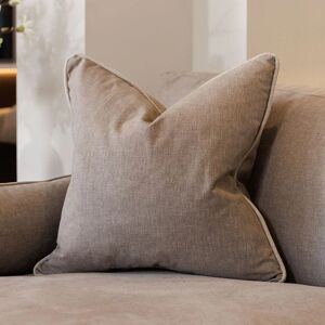 Chambray Grey Cushion with Contrast Pipe - 58 x 58cm