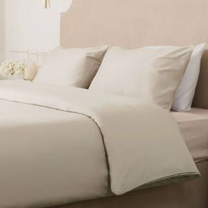 Serenity 300 Thread Count Cotton Sateen Plain Champagne Duvet Set, King