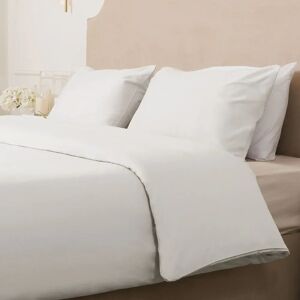 Serenity 300 Thread Count Cotton Sateen Plain White Duvet Set, Super King