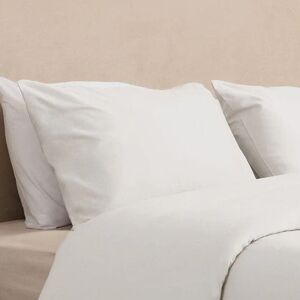 Serenity 300 Thread Count Cotton Sateen Plain White Pillowcases - Set of 2