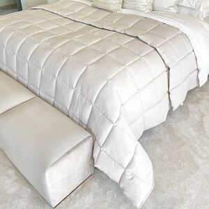 Serenity Champagne 100% Cotton Quilted Bedspread, Super King
