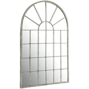 Zola Outdoor White Rustic Arched Window Mirror