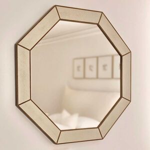 Russell Faux Shagreen Ivory and Gold Mirror