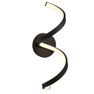 Black LED Twisted Outdoor Wall Light