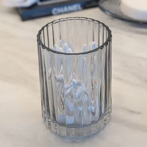 Ausha Smoked Glass Ribbed Tumbler