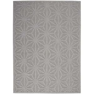 Harley Light Grey Geometric Indoor / Outdoor Rug, 160 x 221cm