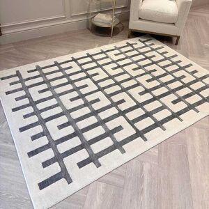 Westborne Cream & Black Patterned Rug, 120x170cm