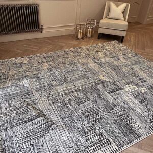 Alexis Cream & Black Abstract Patterned Rug, 239 x 300cm